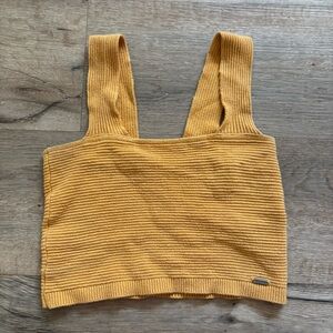Ribbed Mustard Yellow Crop Top